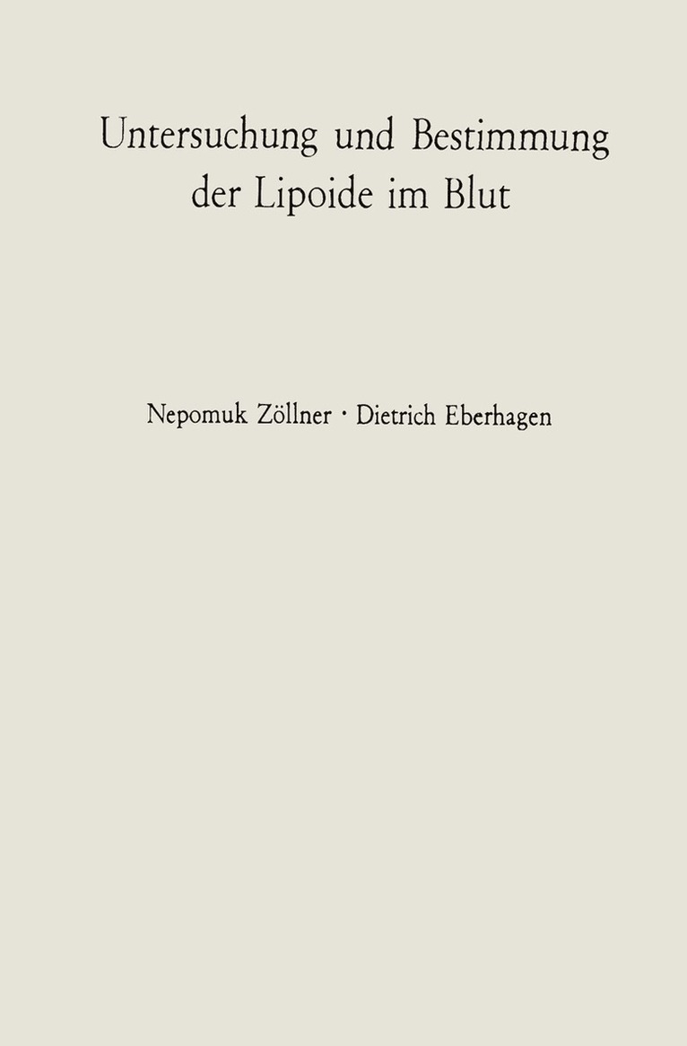 Untersuchung und Bestimmung der Lipoide im Blut 1