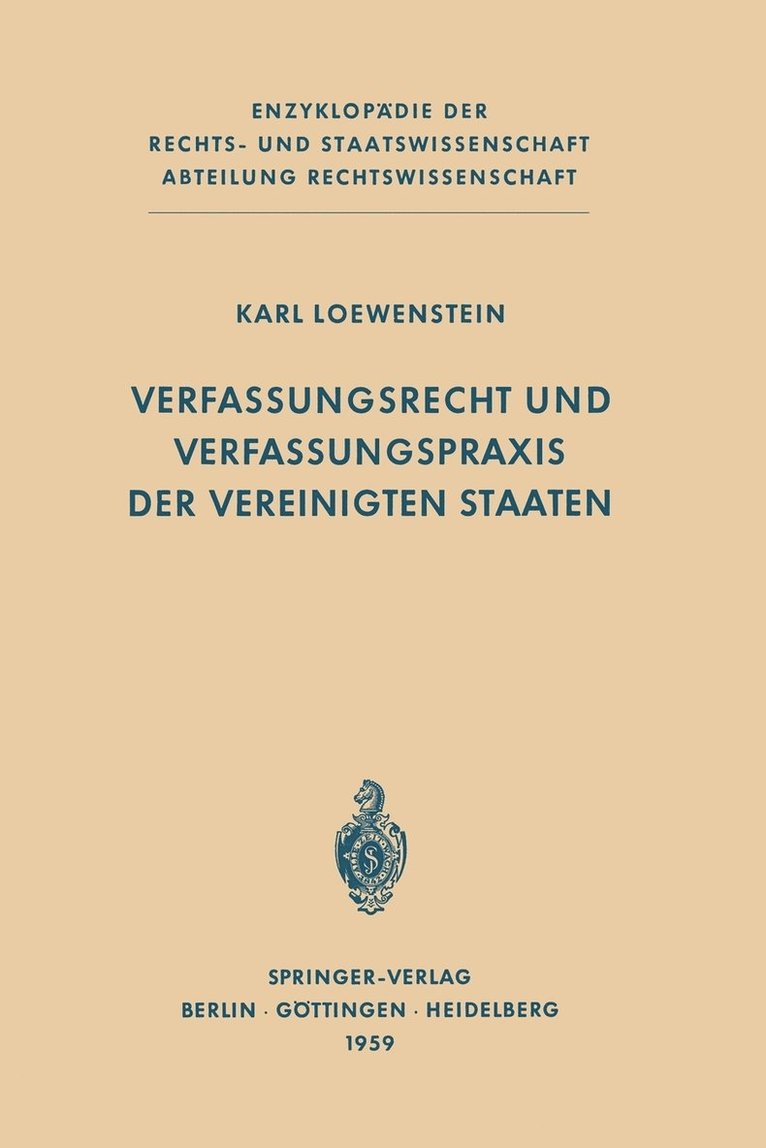 Verfassungsrecht und Verfassungspraxis der Vereinigten Staaten 1