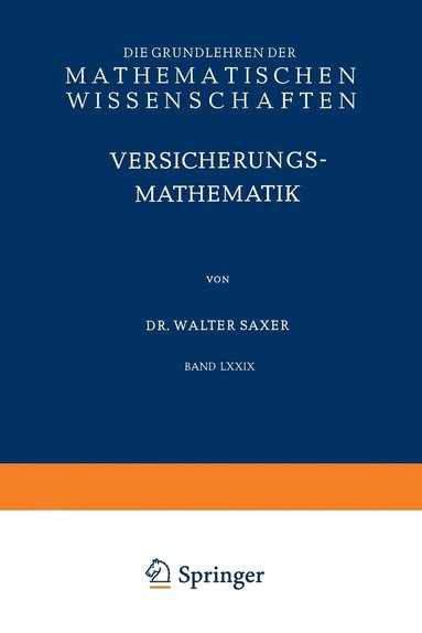 bokomslag Versicherungsmathematik