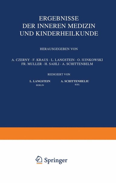 bokomslag Ergebnisse der Inneren Medizin und Kinderheilkunde