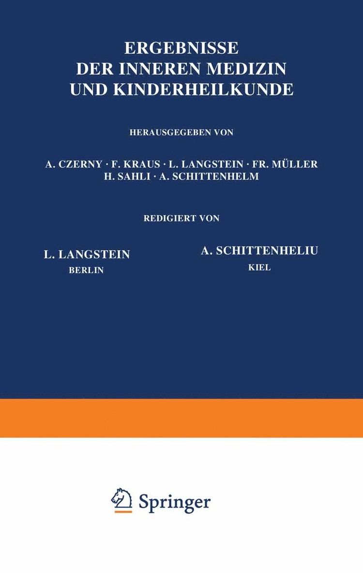 Ergebnisse der Inneren Medizin und Kinderheilkunde 1