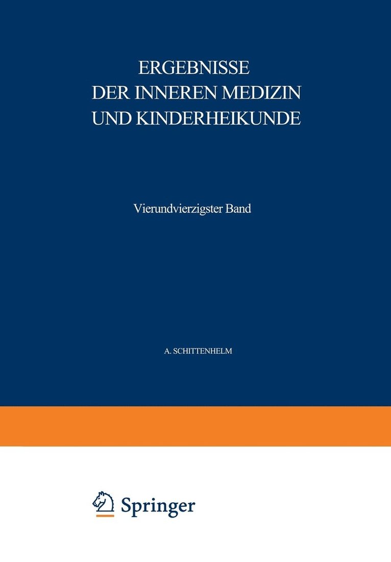 Ergebnisse der Inneren Medizin und Kinderheilkunde 1