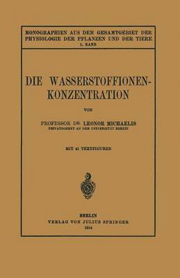 bokomslag Die Wasserstoffionen-Konzentration