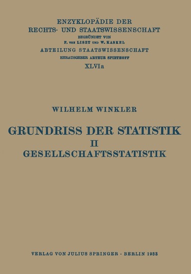 bokomslag Grundriss der Statistik. II. Gesellschaftsstatistik