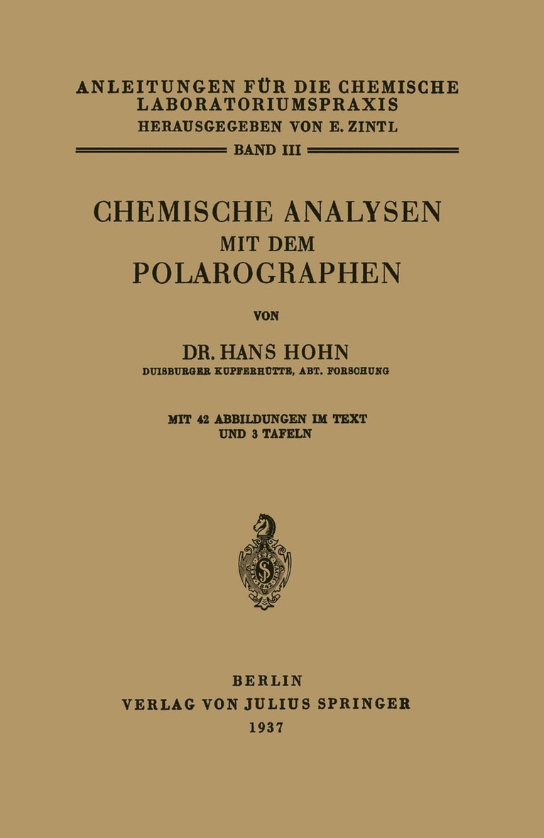 Chemische Analysen mit dem Polarographen 1