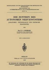 bokomslag Die Zentren des autonomen Nervensystems