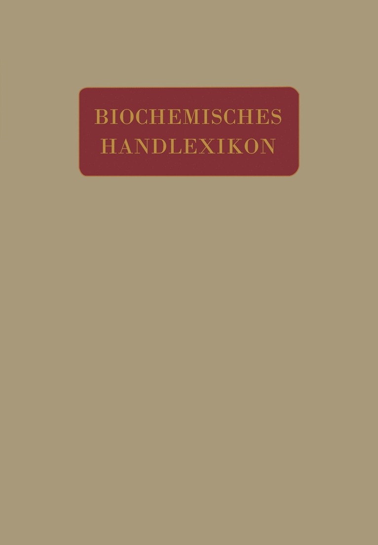 Biochemisches Handlexikon 1