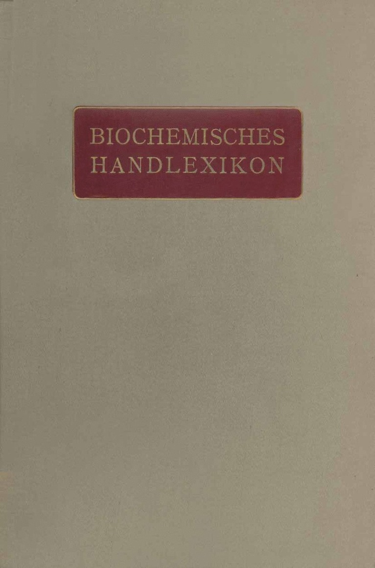 Biochemisches Handlexikon 1