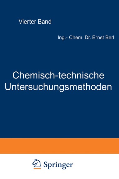 bokomslag Chemisch-technische Untersuchungsmethoden