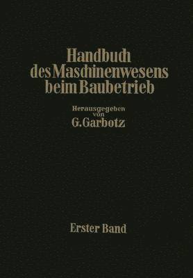bokomslag Handbuch des Maschinenwesens beim Baubetrieb