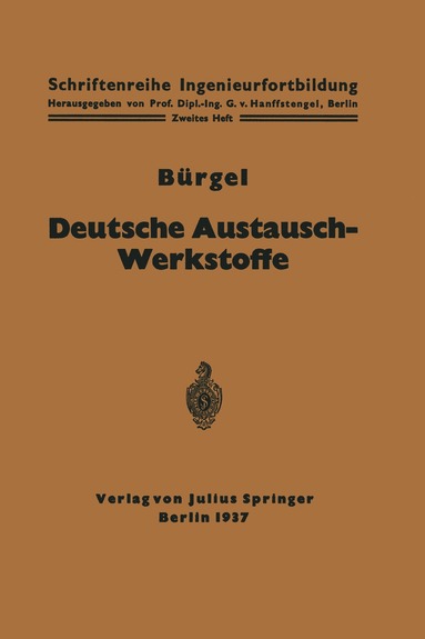 bokomslag Deutsche Austausch-Werkstoffe