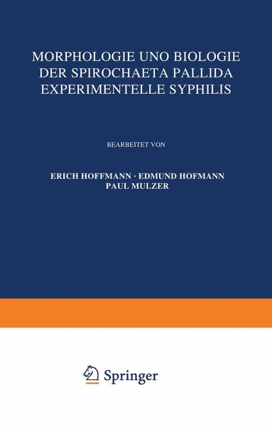 Erich Hoffmann, Edmund Hofmann, Paul Mulzer, J. Jadassohn - Morphologie und Biologie der Spirochaeta Pallida Experimentelle Syphilis, Häftad