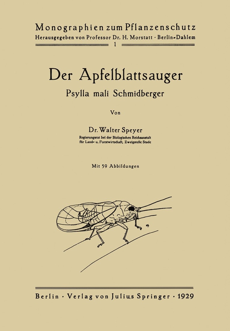 Walter Speyer, H. Morstatt - Der Apfelblattsauger, Häftad