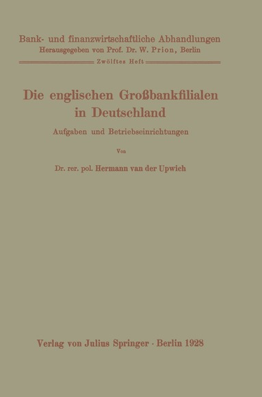 bokomslag Die englischen Grobankfilialen in Deutschland