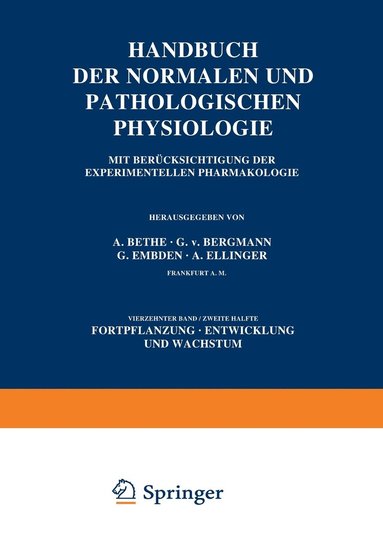 bokomslag Handbuch der Normalen und Pathologischen Physiologie Fortpflanzung Entwicklung und Wachstum