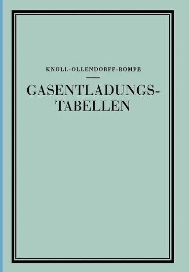 bokomslag Gasentladungs- Tabellen