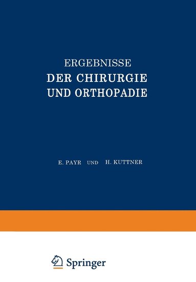 bokomslag Ergebnisse der Chirurgie und Orthopadie