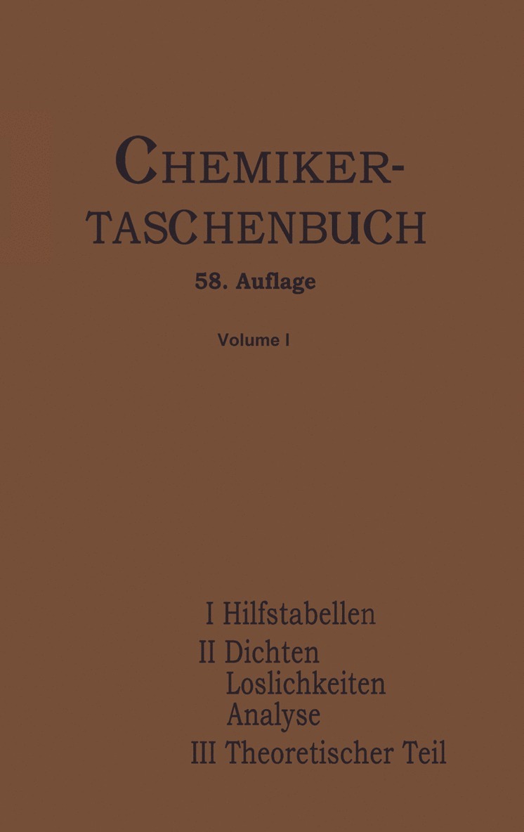 Chemiker-Taschenbuch 1