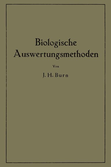 bokomslag Biologische Auswertungsmethoden