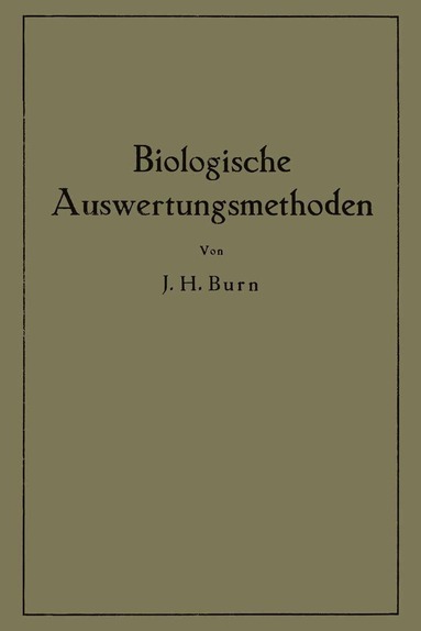 bokomslag Biologische Auswertungsmethoden