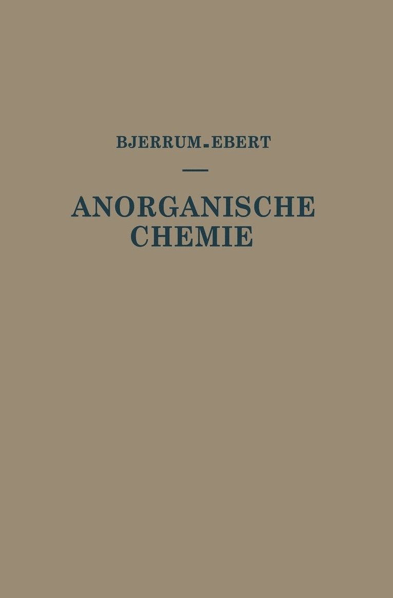 Kurzes Lehrbuch der Anorganischen Chemie 1