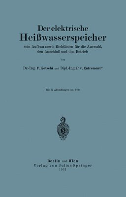 bokomslag Der elektrische Heiwasserspeicher