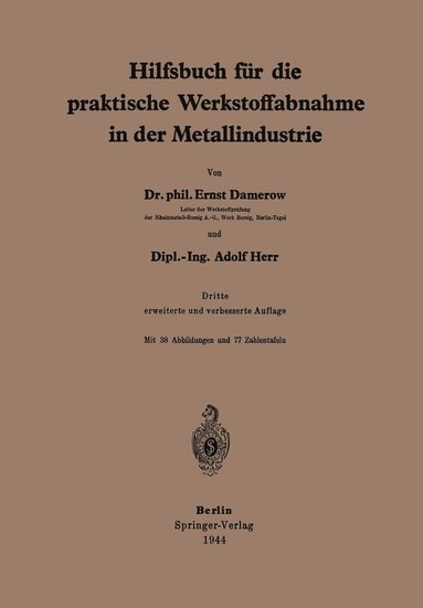 bokomslag Hilfsbuch fr die praktische Werkstoffabnahme in der Metallindustrie