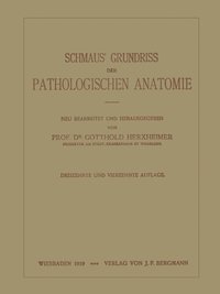 bokomslag Schmaus Grundriss der Pathologischen Anatomie