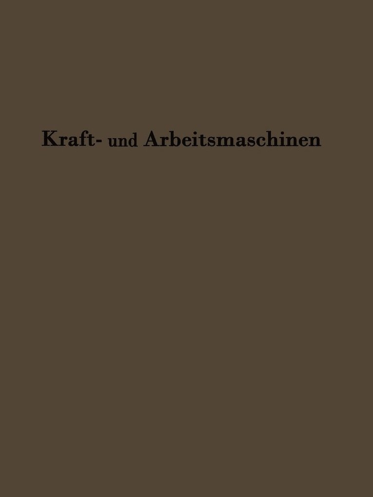 Kraftmaschinen und Arbeitsmaschinen 1