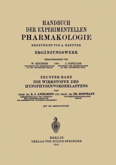 bokomslag Die Wirkstoffe des Hypophysenvorderlappens