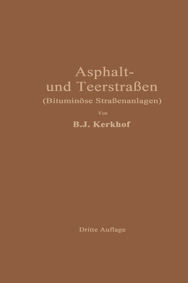 bokomslag Asphaltstraßen und Teerstraßen