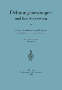 bokomslag Dehnungsmessungen und ihre Auswertung