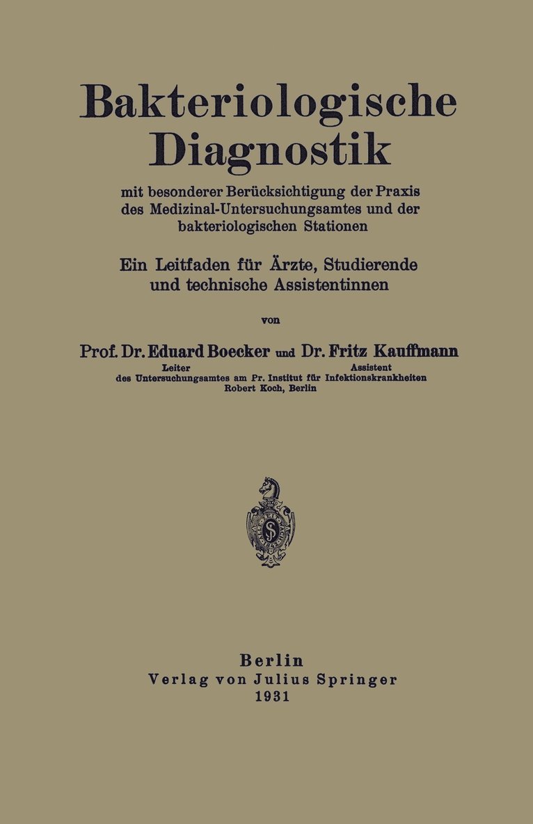 Bakteriologische Diagnostik 1