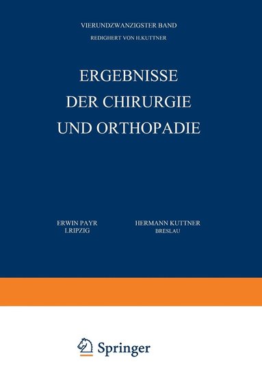 bokomslag Ergebnisse der Chirurgie und Orthopdie