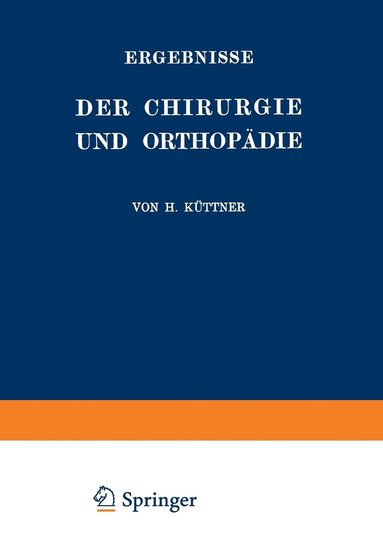 bokomslag Ergebnisse der Chirurgie und Orthopadie