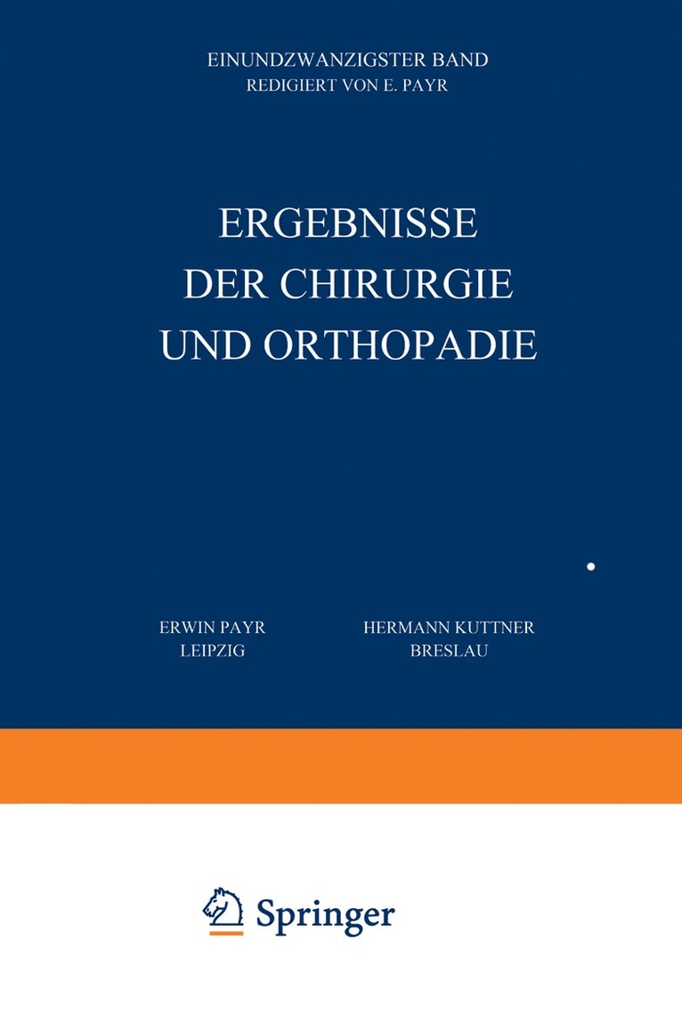 Ergebnisse der Chirurgie und Orthopdie 1