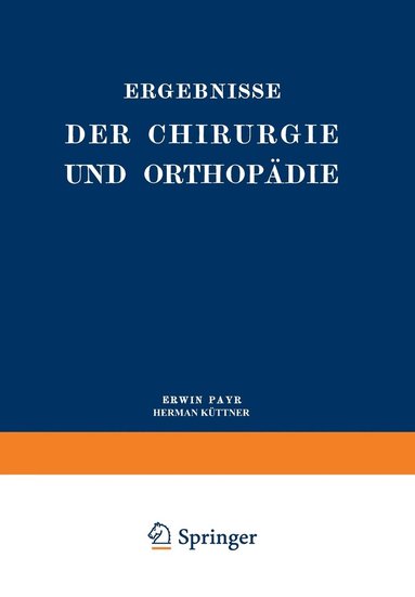 bokomslag Ergebnisse der Chirurgie und Orthopdie