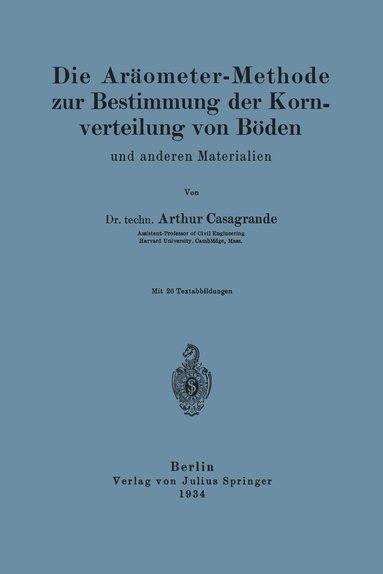 bokomslag Die Arometer-Methode zur Bestimmung der Kornverteilung von Bden und anderen Materialien