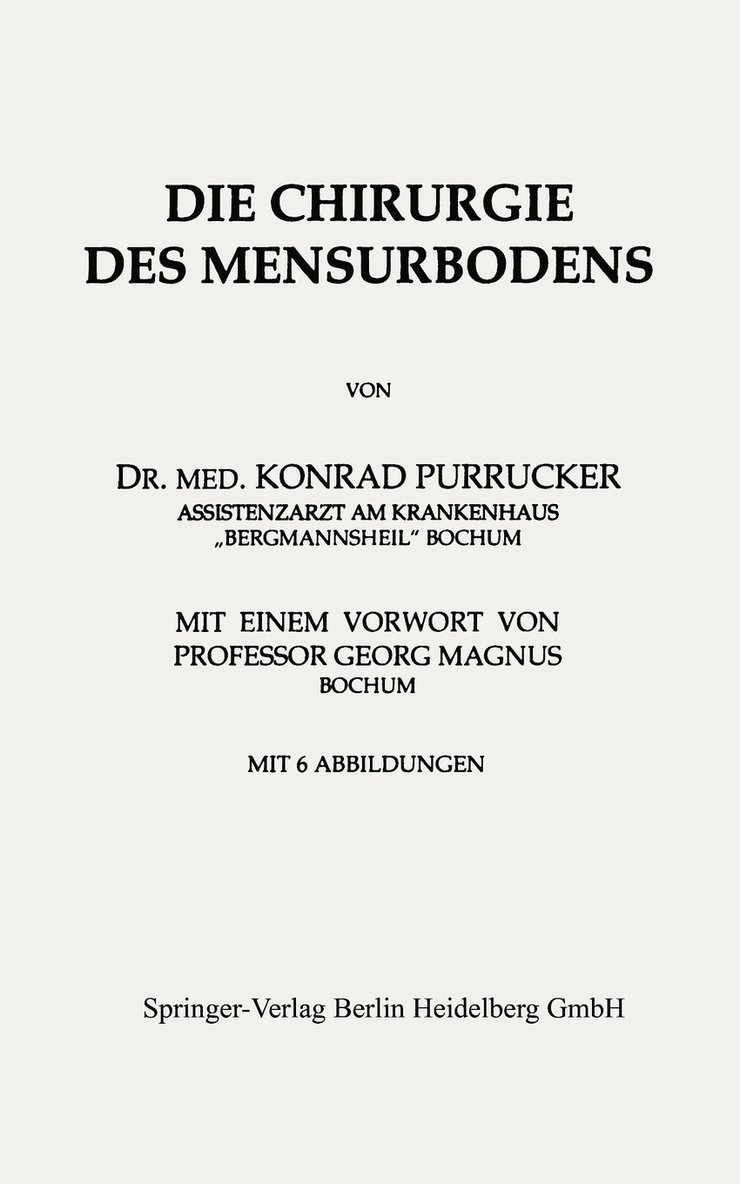 Die Chirurgie des Mensurbodens 1