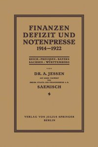 bokomslag Finanzen Defizit und Notenpresse 19141922