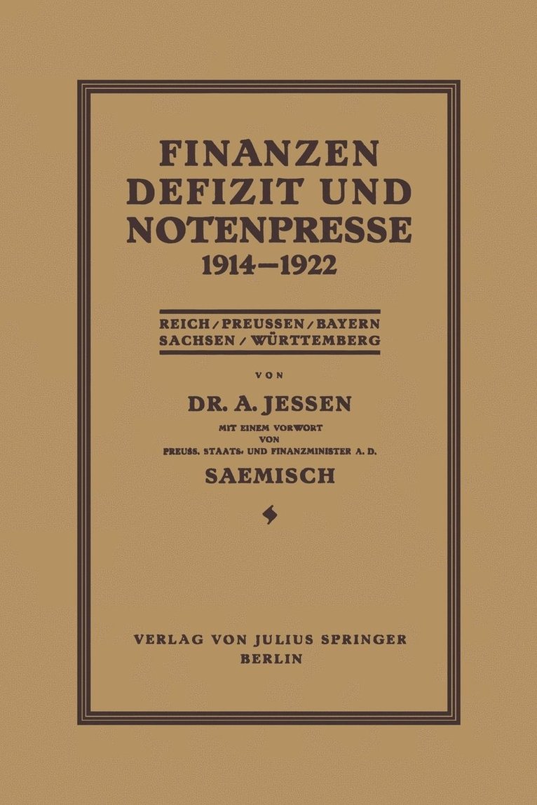 Finanzen Defizit und Notenpresse 1914-1922 1