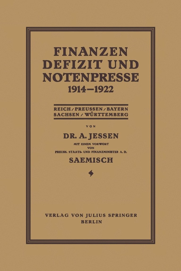 Finanzen Defizit und Notenpresse 19141922 1