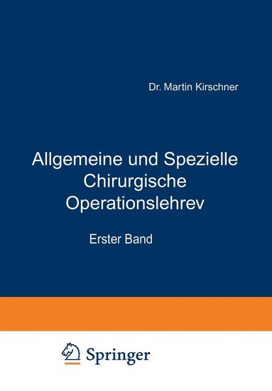 bokomslag Allgemeine und Spezielle Chirurgische Operationslehre