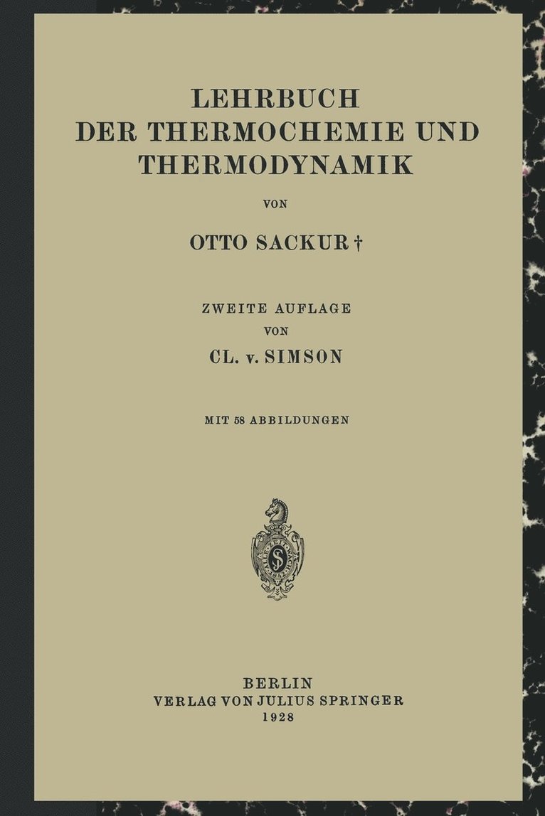 Lehrbuch der Thermochemie und Thermodynamik 1