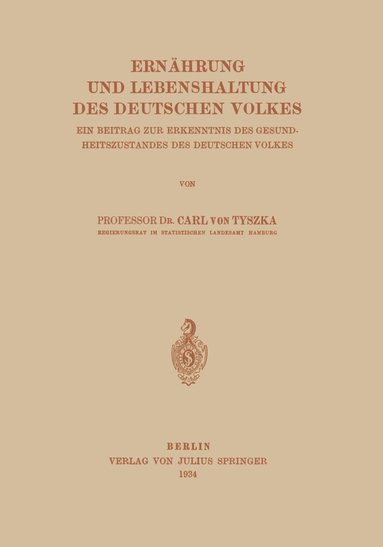 bokomslag Ernährung und Lebenshaltung Des Deutschen Volkes