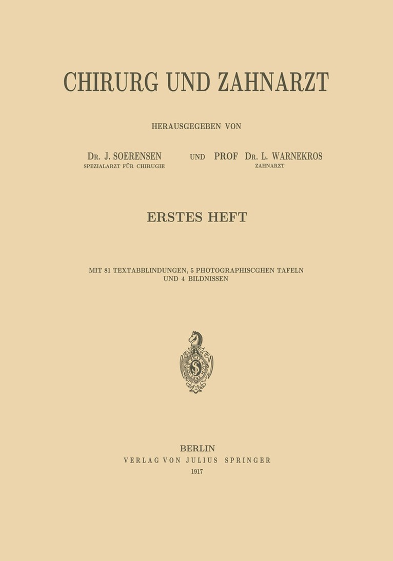 J. Soerensen, L. Warnekros - Chirurg und Zahnarzt, Häftad
