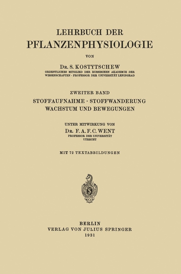 Stoffaufnahme · Stoffwanderung Wachstum und Bewegungen