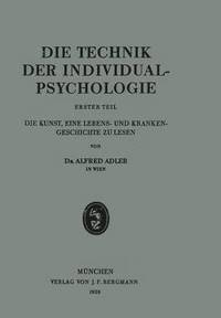 bokomslag Die Technik der Individualpsychologie