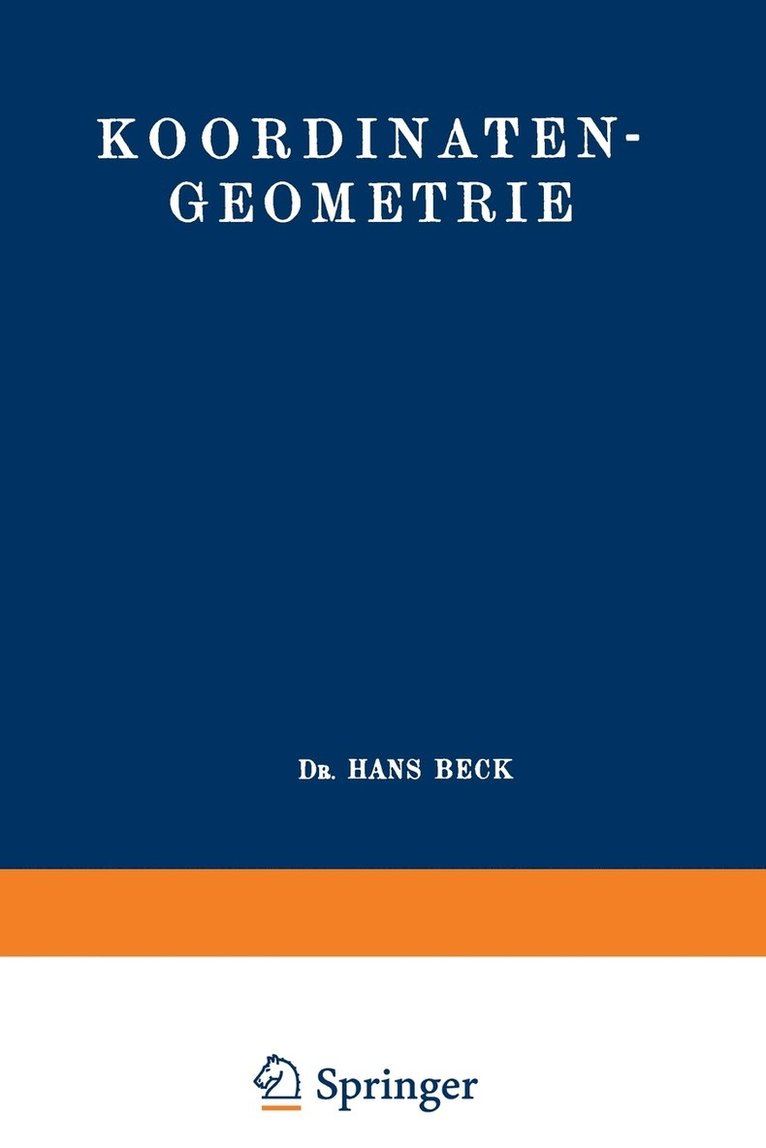 Hans Beck - Koordinaten-Geometrie, Häftad