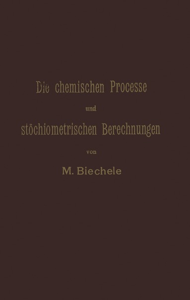 Max Biechele - Die chemischen Processe und stöchiometrischen Berechnungen bei den Prüfungen und Wertbestimmungen der im Arzneibuche für das Deutsche Reich (vierte Ausgabe) aufgenommenen Arzneimittel, Häftad